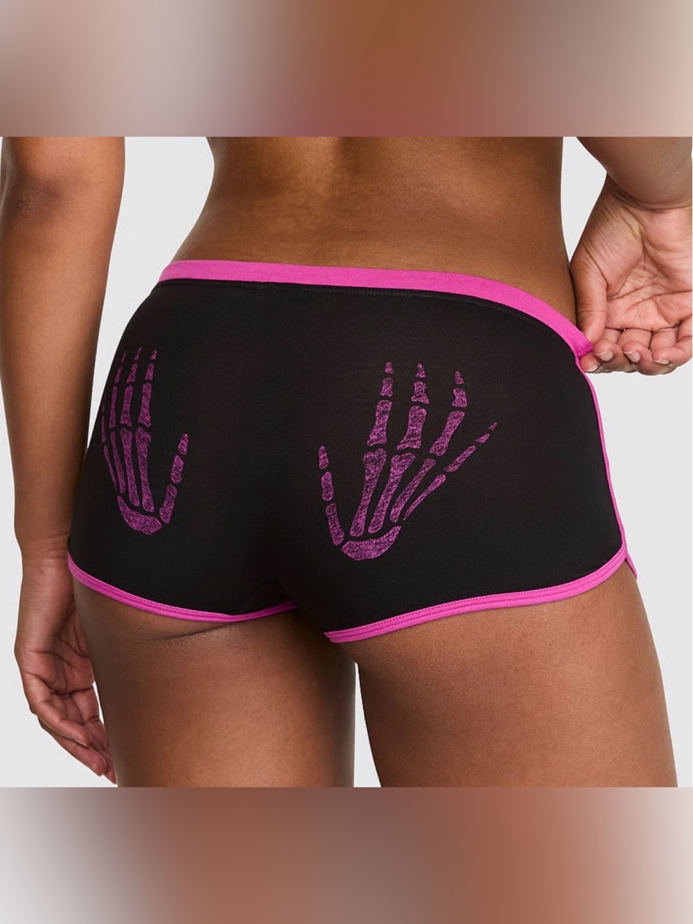 PINK VS Halloween Boyshorts Panties 🖤🩷 skeleton hands S & XS